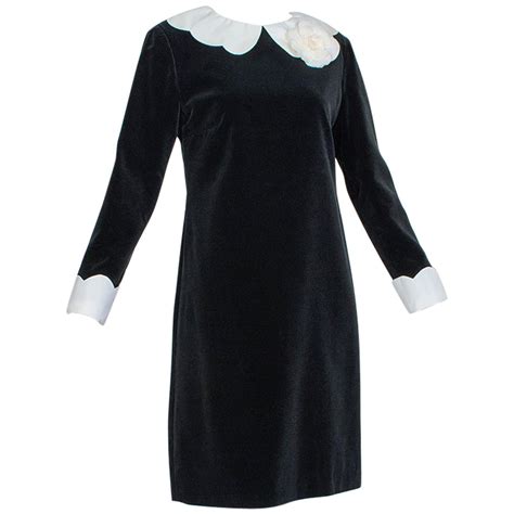 chanel black dress white collar|chanel dresses online.